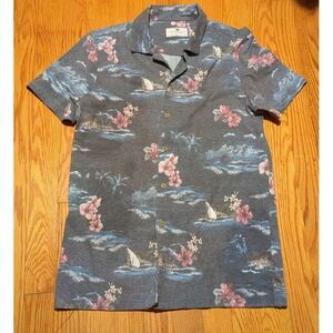 Denim & Flower Button Down Mens Shirt Size‎ Small